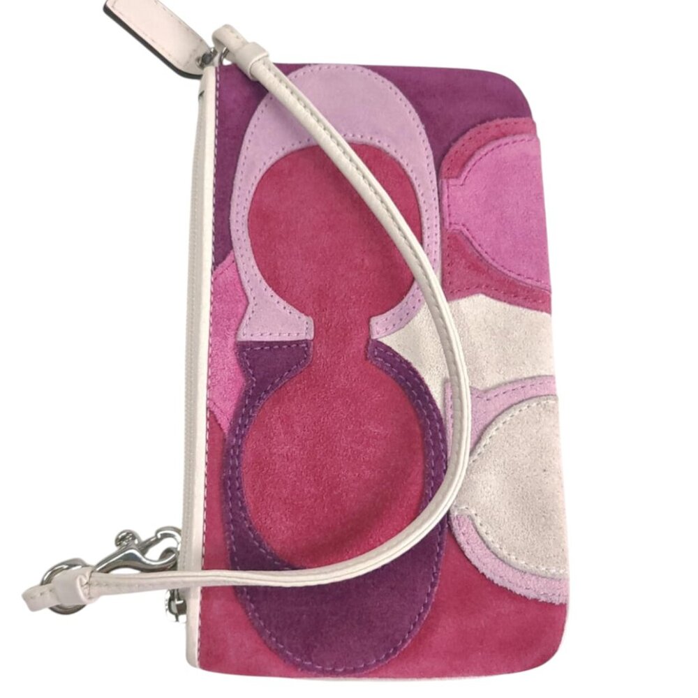 Vintage COACH OP Art Suede Y2K Wallet pink purple - Picture 3 of 3